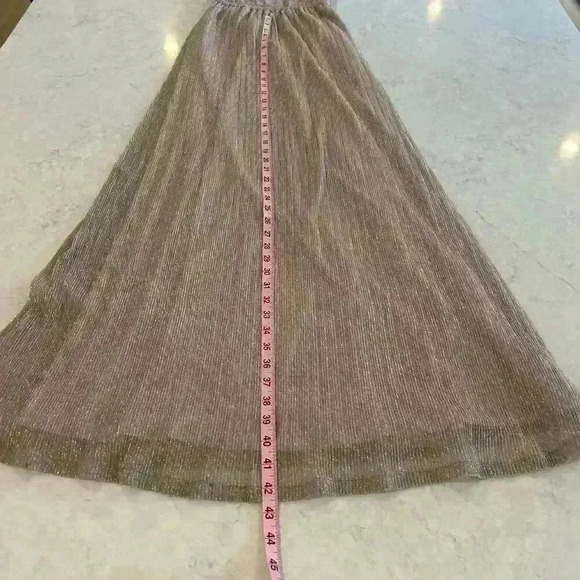 Show Me Your Mumu‎ Kendall Metallic Maxi Dress Shiny Mauve Low Back Size XS - Picture 11 of 11